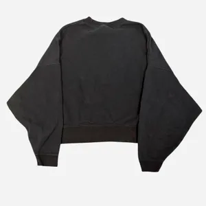 Nike Womens XXL Black Oversized Cropped Crewneck Sweatshirt Embroidered Swoosh thumbnail 4