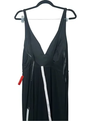 IEENA Mac Duggal Plunge Neck High Slit Gown Dress Size 10 NWT thumbnail 6