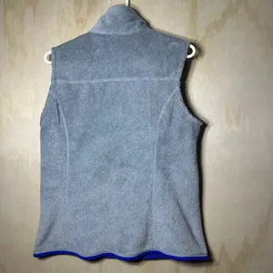 Patagonia Women’s Cozy Gray Fleece Vest‎ with Blue Detail Size Large thumbnail 10