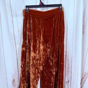 Free People Women’s 0 Say La Vie Velvet Flare Bell Bottom Wide Leg Cinaber Pants thumbnail 8