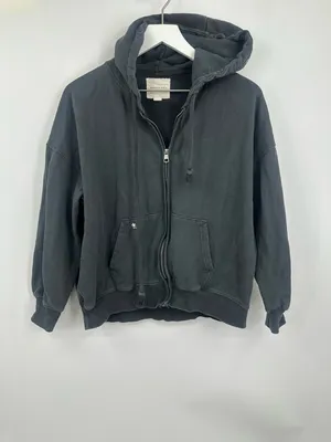 American Eagle Outfitters Dark Gray Floral Embroidered Zip Up Jacket Size XS thumbnail 9
