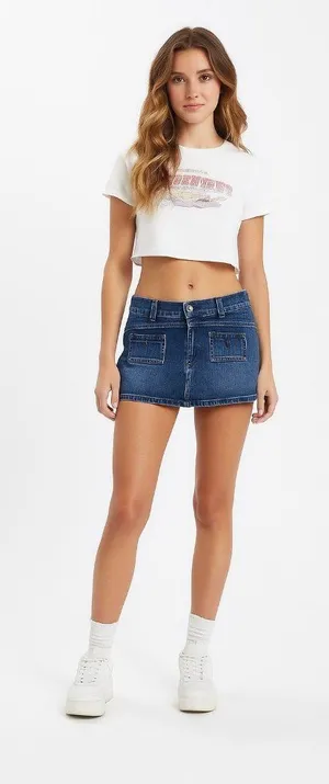 Citizens Of Humanity Birkin Micro Mini Skirt Blue Size 31 Y2K Festival Summer thumbnail 1