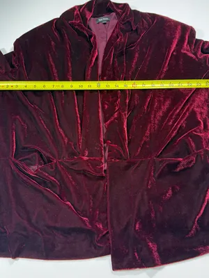 Well Worn Burgundy Velvet Blazer Size XXL thumbnail 4