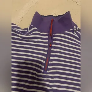 Robert graham striped purple white quarter zip sweater M classic shirt preppy thumbnail 4