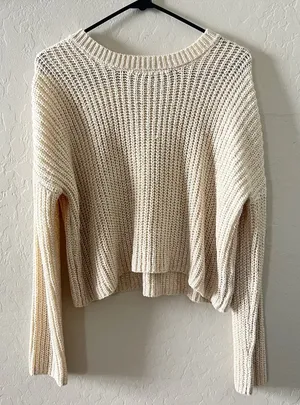 Moon & Maddison Cream Knit Sweater thumbnail 1