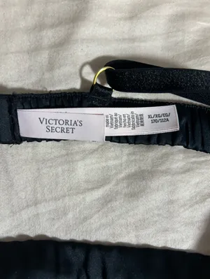 Victoria's Secret Black Satin Very Sexy Embroidered Triangle Bralette Size XL thumbnail 4