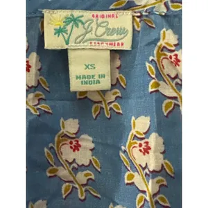J. Crew Beachwear Blue Red Floral Block‎ Print Midi Dress Tie Waist Women's XS thumbnail 10