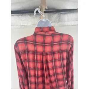 Free People FP One Grunge Mini Dress Long Sleeve Plaid Button Front Size L thumbnail 14
