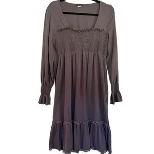 Venus smocked neckline long sleeve midi dress thumbnail 2
