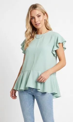 Zara Woman ruffle top size xsmall new with tags thumbnail 1