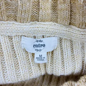 Entro Beige Brown Tan Striped Patchwork Flared Sleeve Sweater thumbnail 8
