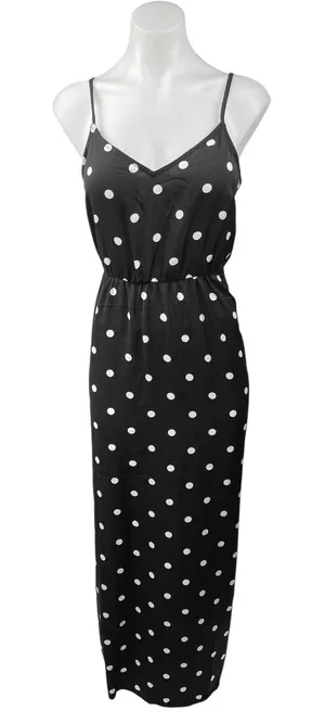Divided by H&M Black White Polka Dots Sleeveless Sheath Cami Maxi Dress Size S thumbnail 1
