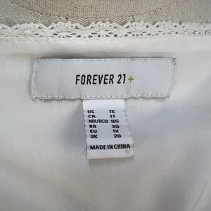 Forever 21 Cross Stitch Floral embroidered Maxi Dress White Rayon thumbnail 4