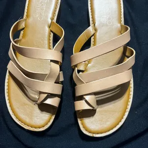Franco Sarto Stylish Tan Leather Sandals thumbnail 1