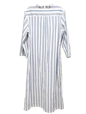 Everyday Ritual Tracey Stripe Cotton Nightgown Blue White Women’s Size Medium thumbnail 5