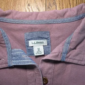 LL Bean‎ Womens Mauve Purple 100% Cotton Henley Long Sleeve Sweater Item Size M thumbnail 3