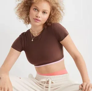 Aerie Smoothiez Brown Crop Top thumbnail 1