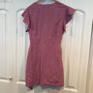 Anthropologie Dolan Lavender Patsy Eyelet Wrap Dress‎ Size Large thumbnail 3