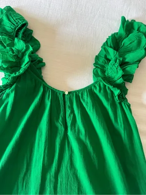 The GREAT Ruffle Green Cover-Up Dress -size small thumbnail 7