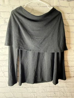 Vintage soft surroundings Women's Off-Shoulder Black Sweater size medium thumbnail 2