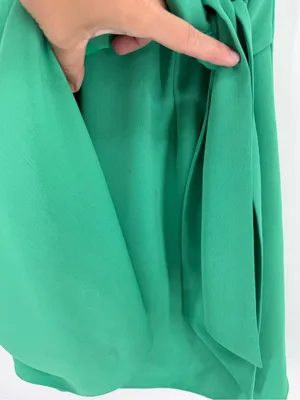Alice and Olivia‎ green mini dress with front tie size 2 thumbnail 6