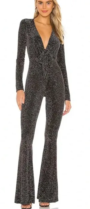Show Me Your Mumu Martina Jumpsuit in Dancing Queen Shine Black Size: L thumbnail 1