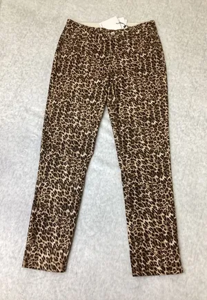 Gibson Latimer Leopard Print Perfect Fit Slimming Pants Brown Tan Womens 8 NEW thumbnail 1