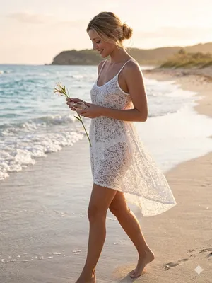 Victoria’s Secret White Lace Cover Up Babydoll Slip Dress Boho M thumbnail 3