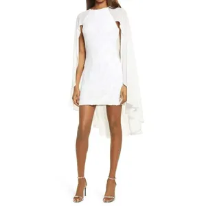 One33 Social White Sequin Cape Minidress Size 10 Bridal Cocktail Sheath thumbnail 15
