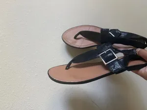 Style & Co. Black Thong Sandals with Tan Footbed and Buckle thumbnail 4