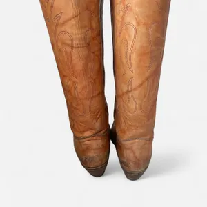 Miss Capezio Vintage 70s Leather Western Tall Knee High Cowgirl Boots thumbnail 6