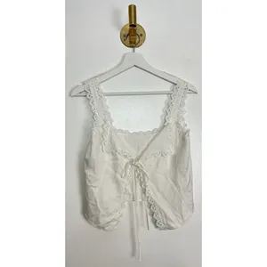 HOUSE OF CB Amber Lace Trim Top in White Size Small thumbnail 6