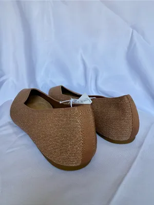 Old Navy Soft Knit Pointed Toe Ballet Flats in Cocoa Fawn Size 11 thumbnail 3