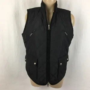 Ralph Lauren Black Quilted Zip Up Sleeveless Utility Vest M thumbnail 7