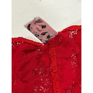 Aerie Lace Bralette White and‎ red lace Lined Wireless Small/Large thumbnail 2
