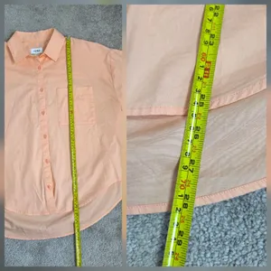 Pistola Womens Sloane Oversized Button Down Hi-Low Long Sleeve Top Orange Sz S thumbnail 9