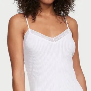 Victoria’s Secret Y2K Style Pointelle Lace Trim White Cami Sz M thumbnail 1