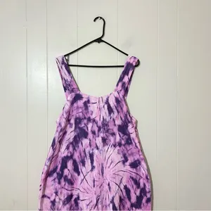 SHOW ME YOUR MUMU Summerland Jumpsuit Size L Purple Tie Dye Wide Leg Boho Resort thumbnail 5