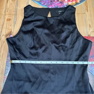 Lulus NWT Contemporary Elegance Black and Cream Satin Tulle Midi Dress thumbnail 10