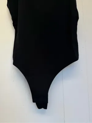 MADEWELL Black Tank Spaghetti Strap Thong Adjustable Body Suit Medium thumbnail 9