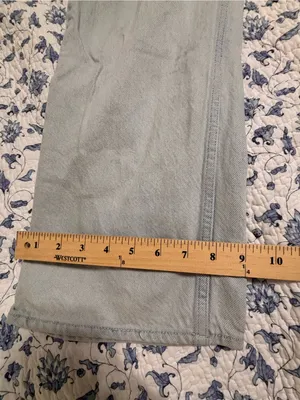 H&M Light Blue Wash size 4 TALL high waist wider leg 100% Cotton thumbnail 7