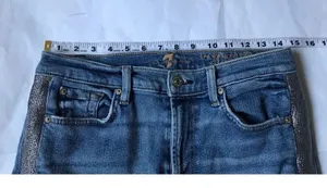 7 for All Mankind High Waist Ankle Skinny Blue Jeans sz 28 thumbnail 4