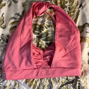 MD motion wear pink halter sports bra thumbnail 1