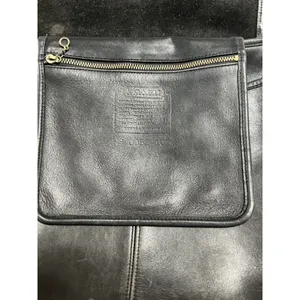 Vintage 90’s Coach Black Flap Leather‎ Bag Made In USA Y2K thumbnail 11