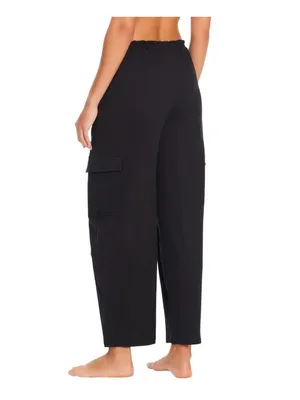 NWT Sanctuary Coastal Covers Crinkle Cotton Baggy Barrel Cargo Pants Black XL thumbnail 2