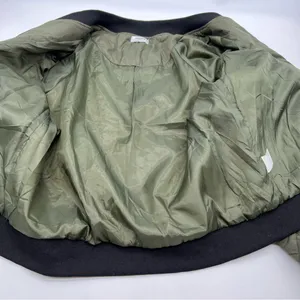 Zeagoo Women’s Green Khaki Quilted Bomber Jacket Black Bibbed neck Trim/Cuffs-L thumbnail 11