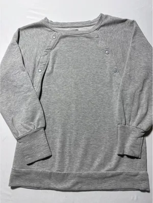 GAP Cozy Gray Snap-Button Sweatshirt - Size Small thumbnail 1