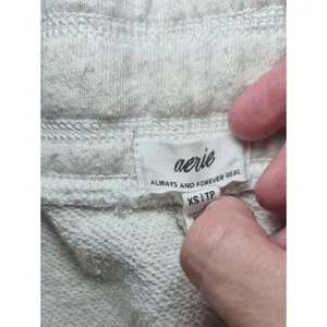 aerie Light Gray Sweatpants  Drawstring Joggers Xs thumbnail 3