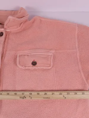 Free People Pink Fleece Shacket thumbnail 11