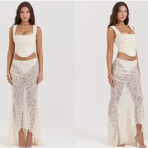 NWT House of CB 'Una' & 'THERESE' SET skirt corset in‎ VINTAGE CREAM LACE size S thumbnail 15